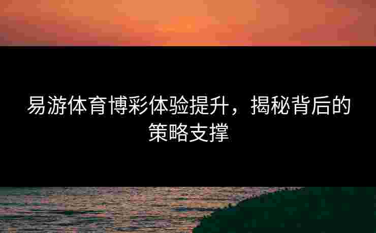 易游体育博彩体验提升，揭秘背后的策略支撑